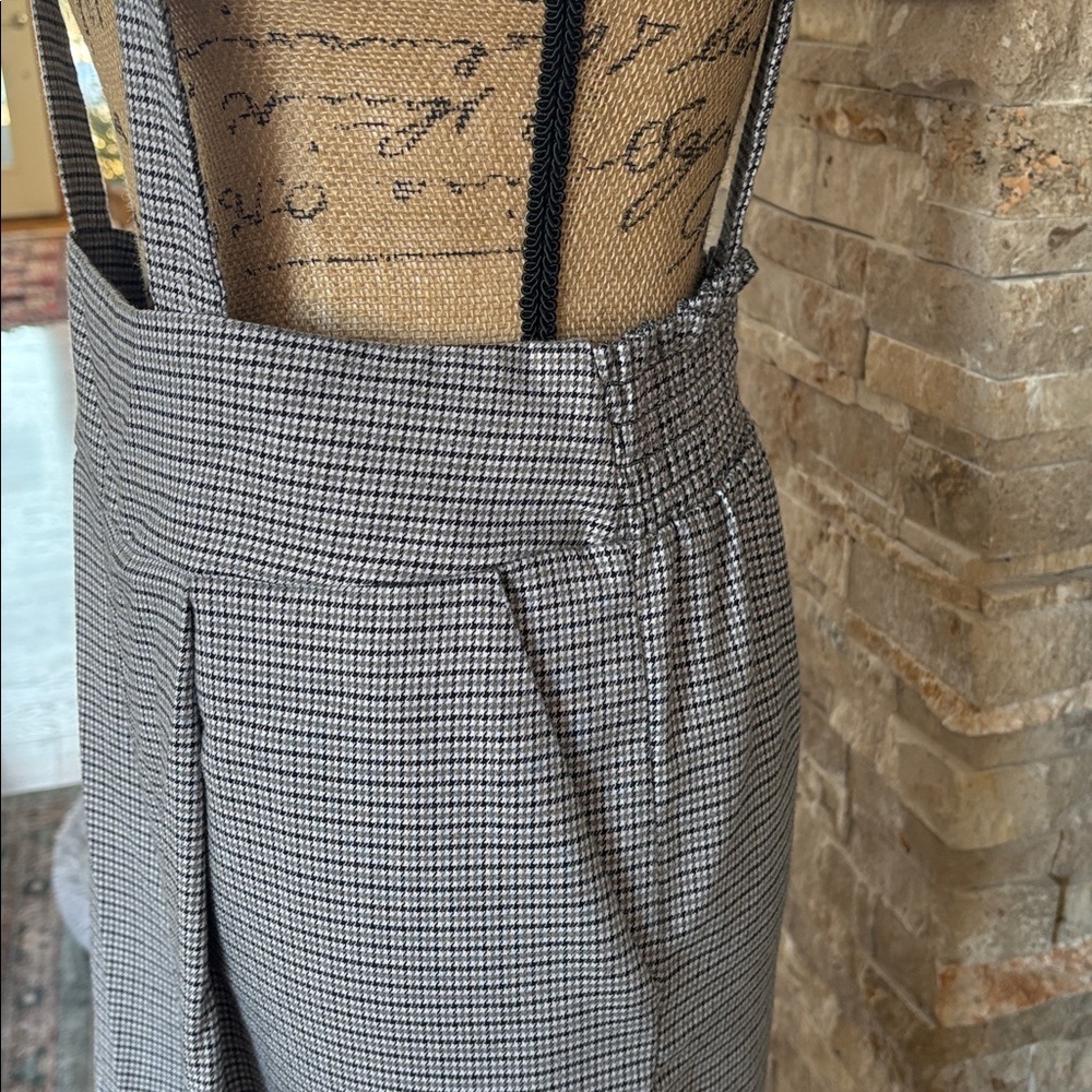 Wild Fable black and gray houndstooth pleated pockets wide leg overall jumpsuit - Picture 6 of 16